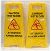 Image 1 : 2PK OF NEW CAUTION WET FLOOR YELLOW SIGNS