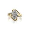 Image 1 : 10k Yellow Gold Diamond Cluster Ring