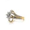 Image 2 : 10k Yellow Gold Diamond Cluster Ring