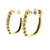 Image 2 : 10k Yellow Gold Diamond Semi Hoop Earrings