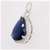 Image 2 : Glamorous Iolite and Diamond Halo Pendant