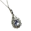 Image 2 : Diamond-Framed Teardrop Tanzanite Necklace in PLT