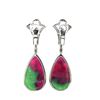 Image 2 : Ruby in Zoisite & Diamond Earrings 18K