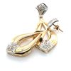 Image 2 : Estate Gold and Diamond Dangling Ribbon Earrings