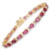 Image 2 : Pear-Cut Ruby and Diamond Eternity Bracelet