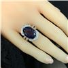 Image 8 : Rare-Sized Iolite in an Ornate Diamond Halo Ring