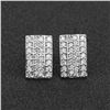 Image 2 : Diamond Panel Earrings with Pinstripe Pattern