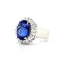 Image 2 : Tanzanite Ring with Mixed-Cut Diamond Frame