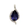 Image 1 : Raindrop Iolite and Rivulet Diamond Halo Pendant