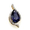 Image 2 : Raindrop Iolite and Rivulet Diamond Halo Pendant