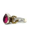 Image 2 : Ruby Ring with Yellow and White Diamonds