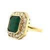 Image 2 : Octagonal-Cut Emerald and Channel-Set Diamond Ring