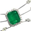 Image 2 : RARE GIA F1 Emerald and Layered Diamond Necklace