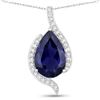 Image 1 : Pear-Cut Iolite and Freeform Diamond Halo Pendant