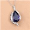 Image 6 : Pear-Cut Iolite and Freeform Diamond Halo Pendant