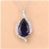 Image 7 : Pear-Cut Iolite and Freeform Diamond Halo Pendant