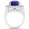 Image 2 : Maximalist Tanzanite and Double Diamond Halo Ring