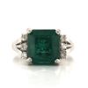 Image 1 : Estate Platinum Ring with GIA Emerald and Diamonds