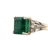 Image 2 : Estate Platinum Ring with GIA Emerald and Diamonds