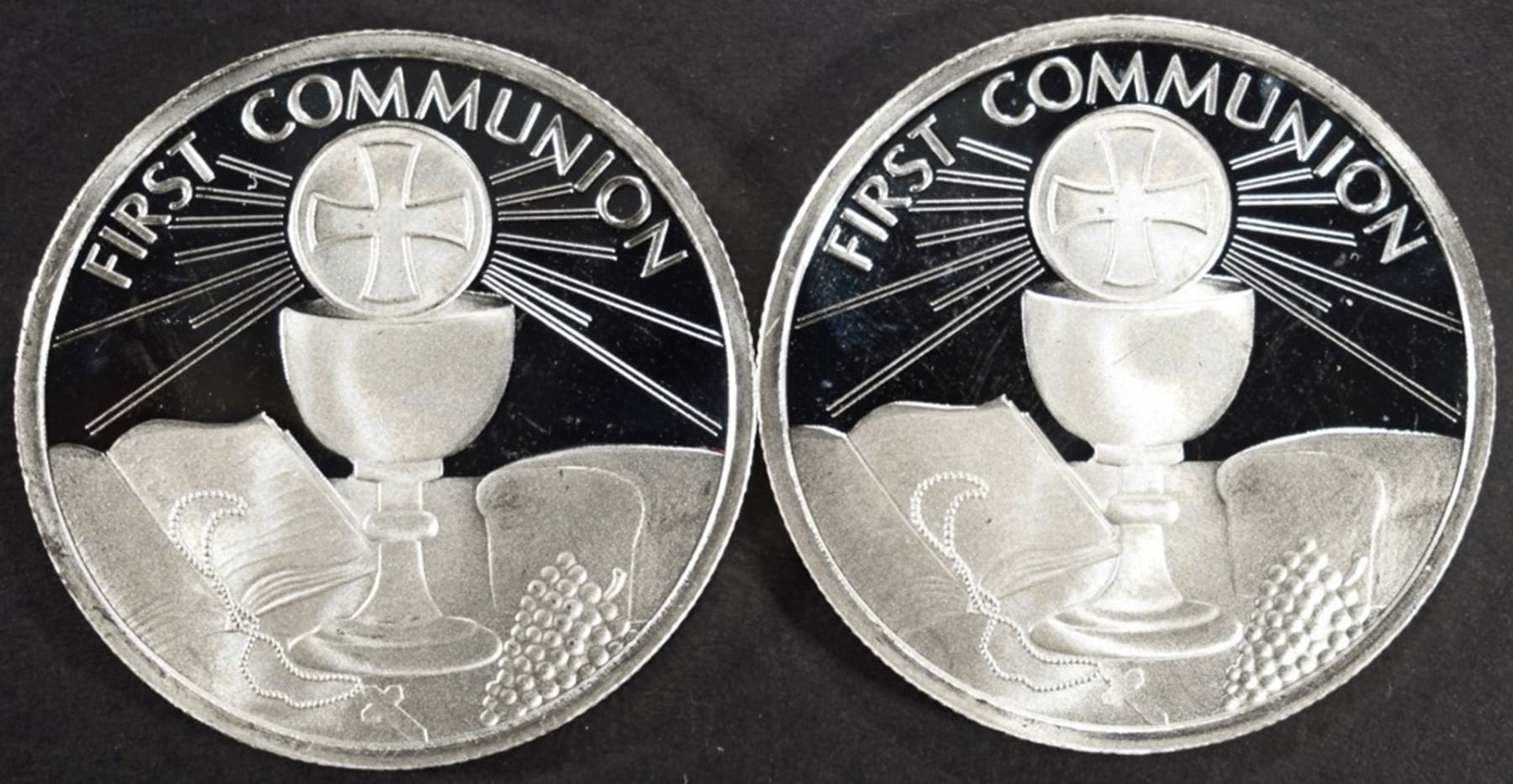 (2) 1 OZ .999 SILVER 2024 FIRST COMMUNION ROUNDS