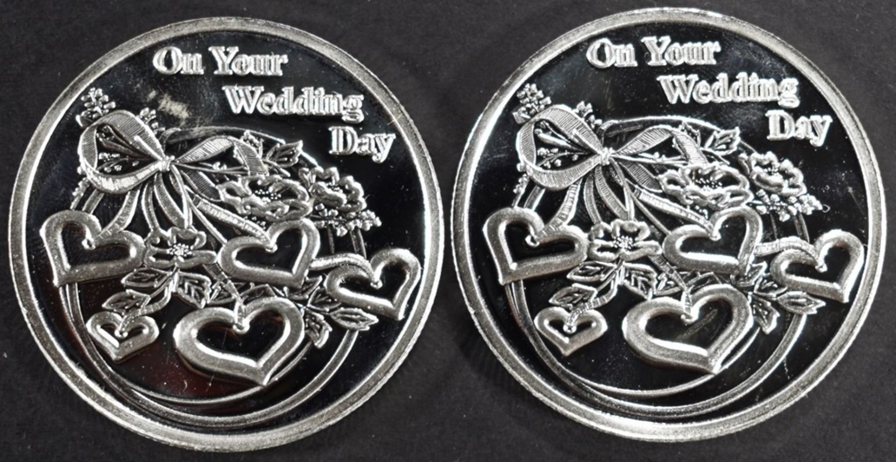 Wedding Silver Rounds (2) 1 OZ .999 SILV 2024 ON YOUR WEDDING DAY ROUNDS