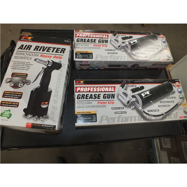 Air Riveter & 2 Grease Guns