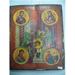 15" x 12-1/2" ancient Russian wood icon (3)