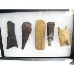 Lot of 5 ancient Eskimo ivory and bone artifacts (74)