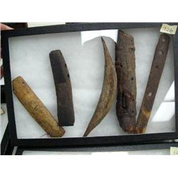 Lot of 5 old ivory and bone artifacts from St. Lawrence Island (74)
