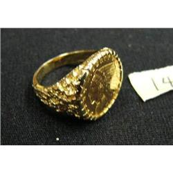 Men's 2-1/2 dollar Indian gold coin ring- retail value $800 (3)
