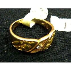Men's gold nugget and diamond ring- retail value $395 (3)
