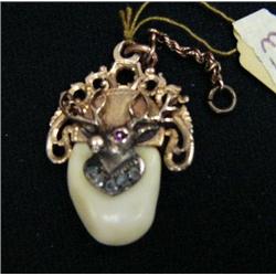Elk tooth watch bob- retail value $450- beautiful old piece (3)