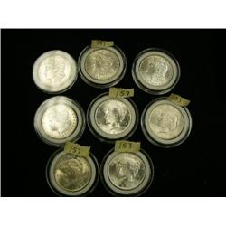 Lot of 8 brilliant unc. Silver dollars- 1896 Philadelphia, three 1904 O's, four 1923 Philadelphia (3