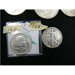 1893 Columbian Expedition silver half dollar; 1943 Liberty Walking half dollar (3)