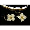 Image 2 : Lot of: beautiful ivory bracelet, an ivory floral pendant with gold nugget center, pair of gold nugg