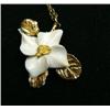 Image 4 : Lot of: beautiful ivory bracelet, an ivory floral pendant with gold nugget center, pair of gold nugg