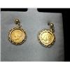 Image 1 : Pair of gold earrings with US one dollar gold pieces dated 1849 (3)