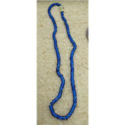28" strand of cobalt blue trade bead necklace (3)