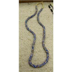 29" blue swirl trade bead necklace (3)
