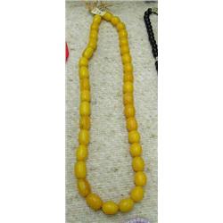 29" strand of amber trade beads (3)