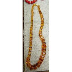 27" strand of graduated and faceted amber necklace- beautiful piece (3)