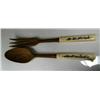 Image 1 : Pair of ivory handled salad fork and spoon scrimshawed by Wilbur Walluk (3)