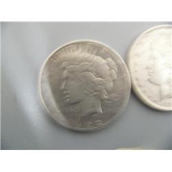 Lot of 2 US one dollar coins- 1921 E Pluribus Unum; 1922 Liberty