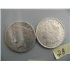 Image 2 : Lot of 2 US one dollar coins- 1921 E Pluribus Unum; 1922 Liberty