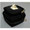 Image 2 : Square shaped baleen basket with polar bear head finial by Seymour T- 3-3/4" tall