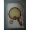 Image 1 : Small Eskimo drum made from wood and seal gut- 3" diameter