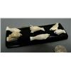 Image 2 : Set of 6 carved ivory seals on baleen done by Thomas Pushruk when 80 years old from King Island- bal