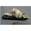 Image 2 : Carved ivory mother and baby walrus on baleen done by Robert Apatiki- baleen is 2-1/2" by 1-1/2"