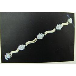 Diamond Bracelet, 10 K yellow gold- diamonds are full cut, approx. 1.00 carats, I1 clarity, H color-