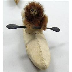 9" seal skin kayak with baleen oar (3)